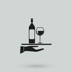 Wine icon Vector Illustration on the white background.