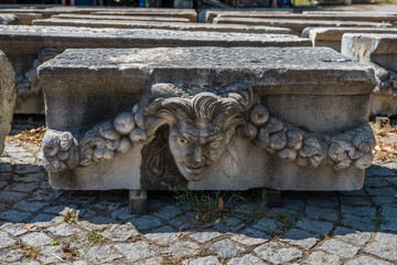 Ancient city of Aphrodisias, the pieces taken out from the excavations