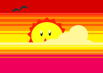 Coucher de soleil mer