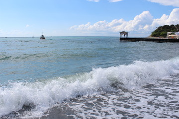 Waves on the Black Sea beach