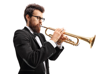Fototapeta premium Musician playing a trumpet