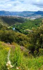 Summer valley River Tarn, France.