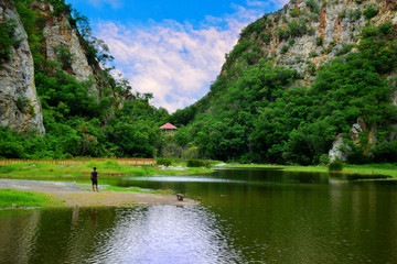 Fototapeta premium Alone standing in beautiful scenery of the lake