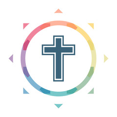 Obraz premium buntes Symbol - Kreuz christlich