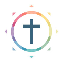 buntes Symbol - Kreuz Religion