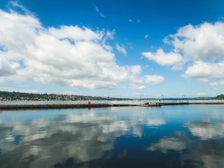 Clouds Reflections on Lake Washington on a Summer Morning