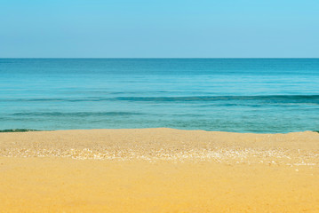 Empty sea and beach background with copy space