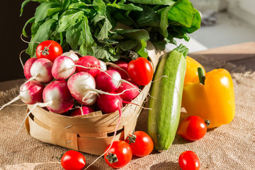Basket with vegetables