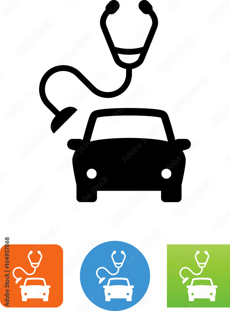 Poster car diagnosis icon - illustration