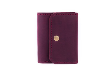 Leather wallet on a white background, isolated