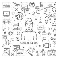 Line web banner for social media.