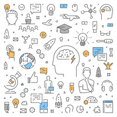 Modern line web concept for brainstorming