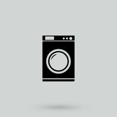 Washing machine icon. Home appliances symbol. Flat sign on white background. Vector