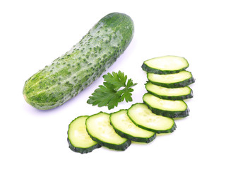 Cucumbers isolated on white