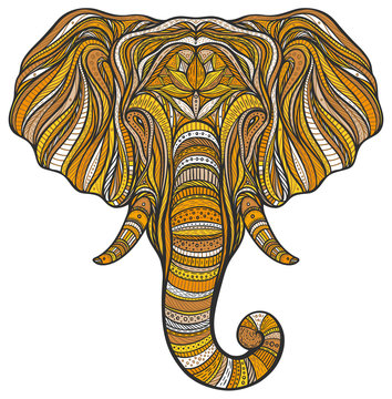 boho elephant drawing