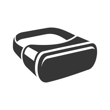 VR Headset Icon. 3D Style Virtual Reality Device. Vector