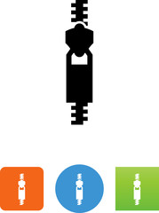 Closed Zipper Icon - Illustration