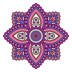 Flower Mandala. Vintage decorative elements. Oriental pattern, vector illustration. Islam, Arabic, Indian, moroccan,spain, turkish, pakistan, chinese, mystic, ottoman motifs. Coloring book page