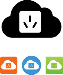 Cloud With Chinese Socket Icon - Illustration