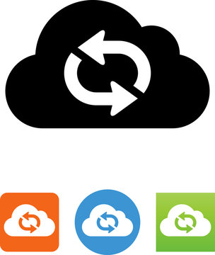 Cloud Repeat Arrow Icon - Illustration