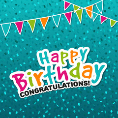 Happy Birthday Congratulations Greeting Card. Eps10 Vector Illustration.