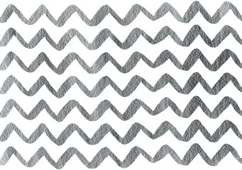 Silver hand drawn stripes background, chevron.