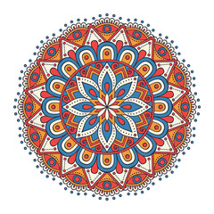 Flower Mandala. Vintage decorative elements. Oriental pattern, vector illustration. Islam, Arabic, Indian, moroccan,spain, turkish, pakistan, chinese, mystic, ottoman motifs. Coloring book page