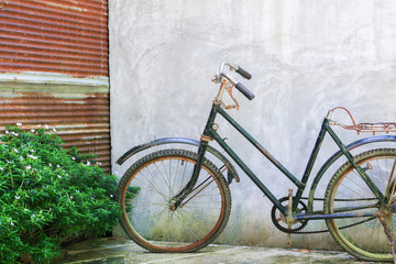 Fototapeta na wymiar bicycle Antique Broken Old and rust