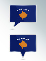 A set of pointers. The national flag of Kosovo on the location indicator. Vector illustration.