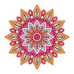 Flower Mandala. Vintage decorative elements. Oriental pattern, vector illustration. Islam, Arabic, Indian, moroccan,spain, turkish, pakistan, chinese, mystic, ottoman motifs. Coloring book page