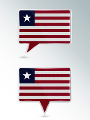 A set of pointers. The national flag of Liberia on the location indicator. Vector illustration.