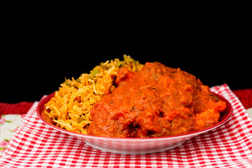 Handmade Indian curry chicken rice