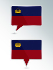 A set of pointers. The national flag of Liechtenstein on the location indicator. Vector illustration.