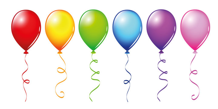 bunte luftballons in regenbogenfarben