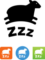 Counting Sheep Icon - Illustration