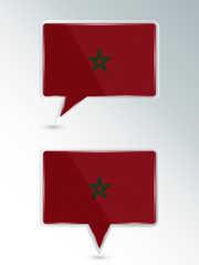 A set of pointers. The national flag of Morocco on the location indicator. Vector illustration.