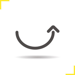 Curved up arrow glyph icon