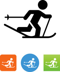 Cross Country Skier Icon - Illustration