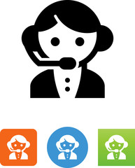 Customer Service Representative Icon - Illustration