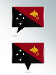 A set of pointers. The national flag of Papua new Guinea on the location indicator. Vector illustration.