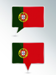 A set of pointers. The national flag of Portugal on the location indicator. Vector illustration.