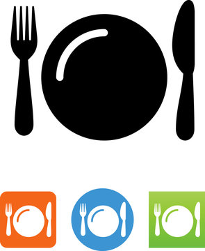 Dinner Plate Icon - Illustration