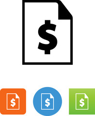 Document With Dollar Sign Icon - Illustration