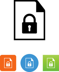 Document With Lock Icon - Illustration