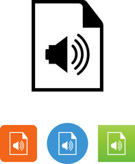 Document With Speaker Icon - Illustration