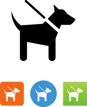 Dog On Leash Icon - Illustration