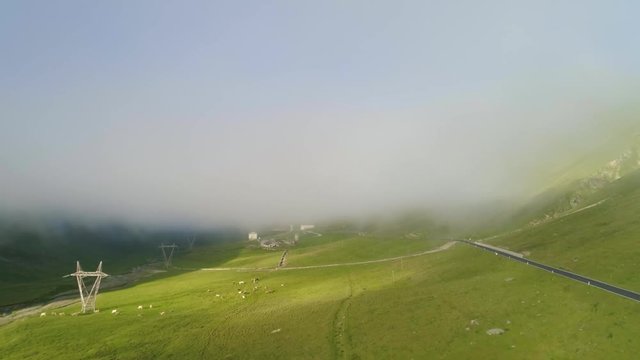 Aerial 4K - Stelvio National Park (IT) - Vista del Monumento ai Caduti verso la valle del Braulio 