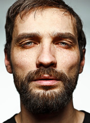 Fototapeta premium The sad man and face closeup