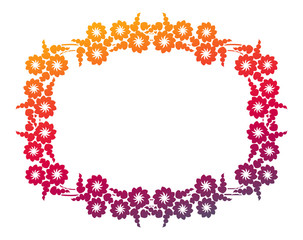 Beautiful gradient frame. Color silhouette frame for advertisements, wedding and other invitations or greeting cards. Raster clip art.