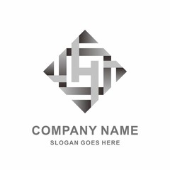 Monogram Letter H Geometric Square Cube Architecture Construction Business Company Stock Vector Logo Design Template 